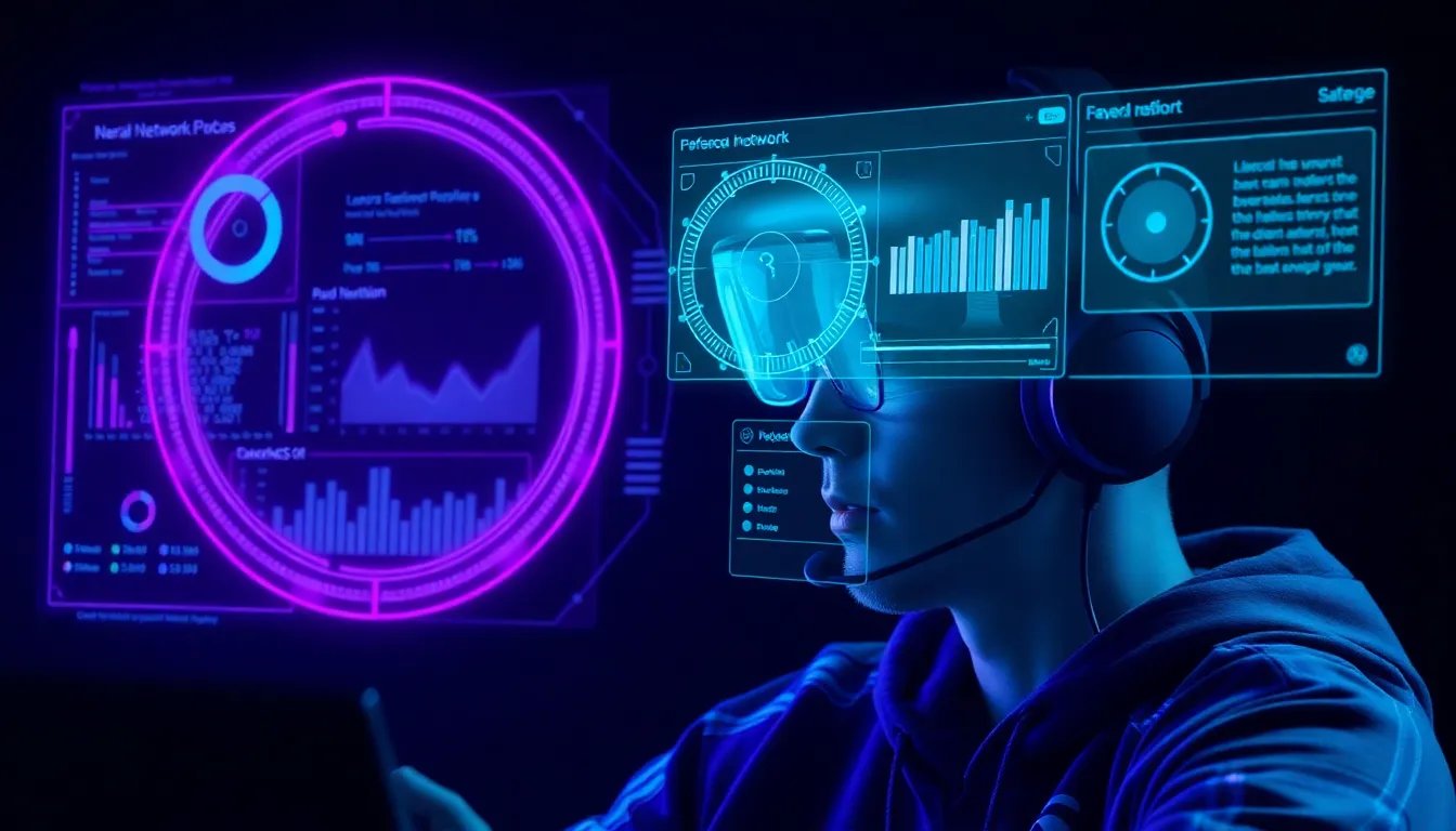 Best AI tools for gamers 2026 — AI-enhanced gaming experience with teal and purple lighting
