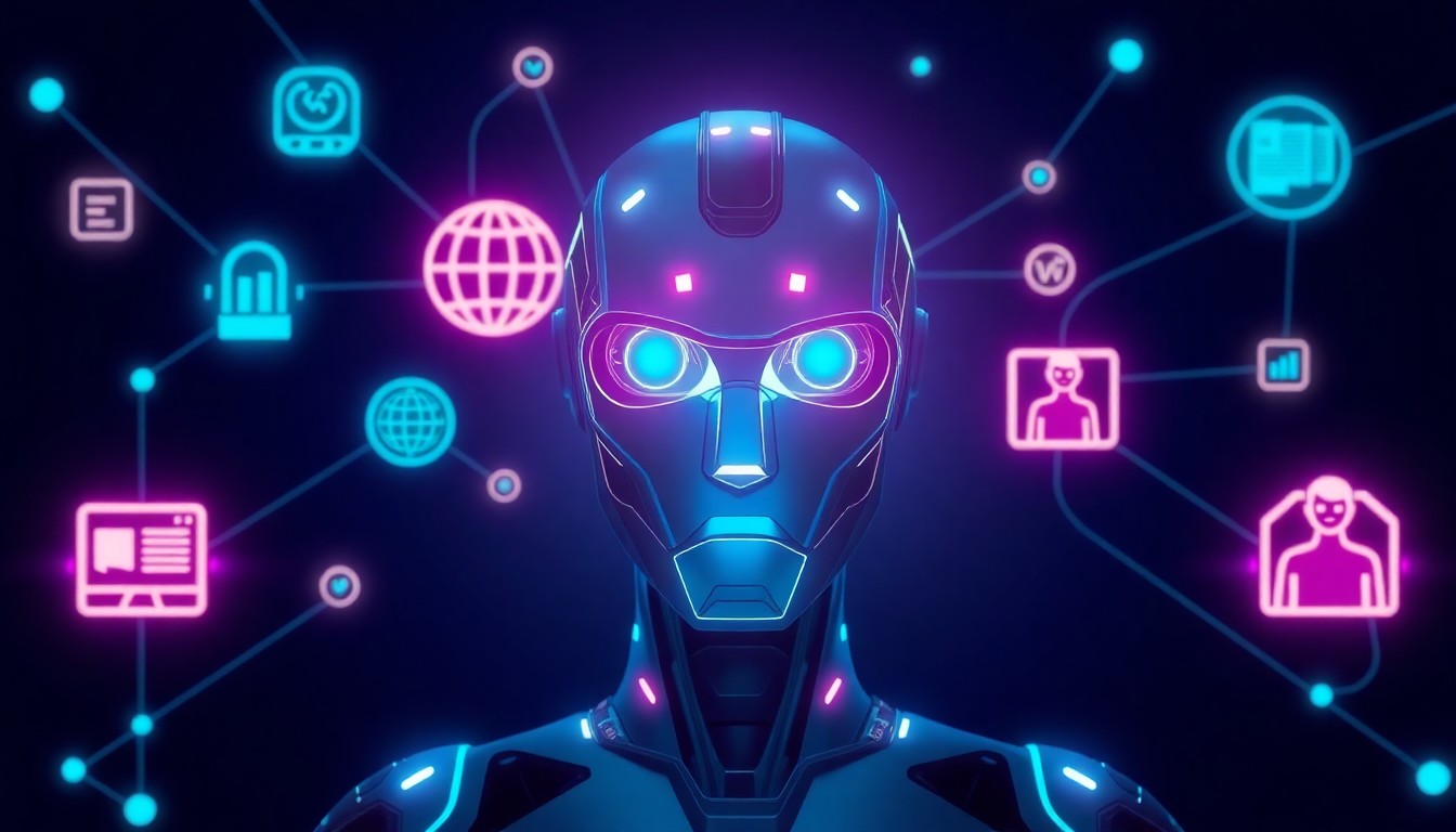 A digital Hermes messenger figure with glowing teal data-stream wings, surrounded by AI agent nodes
